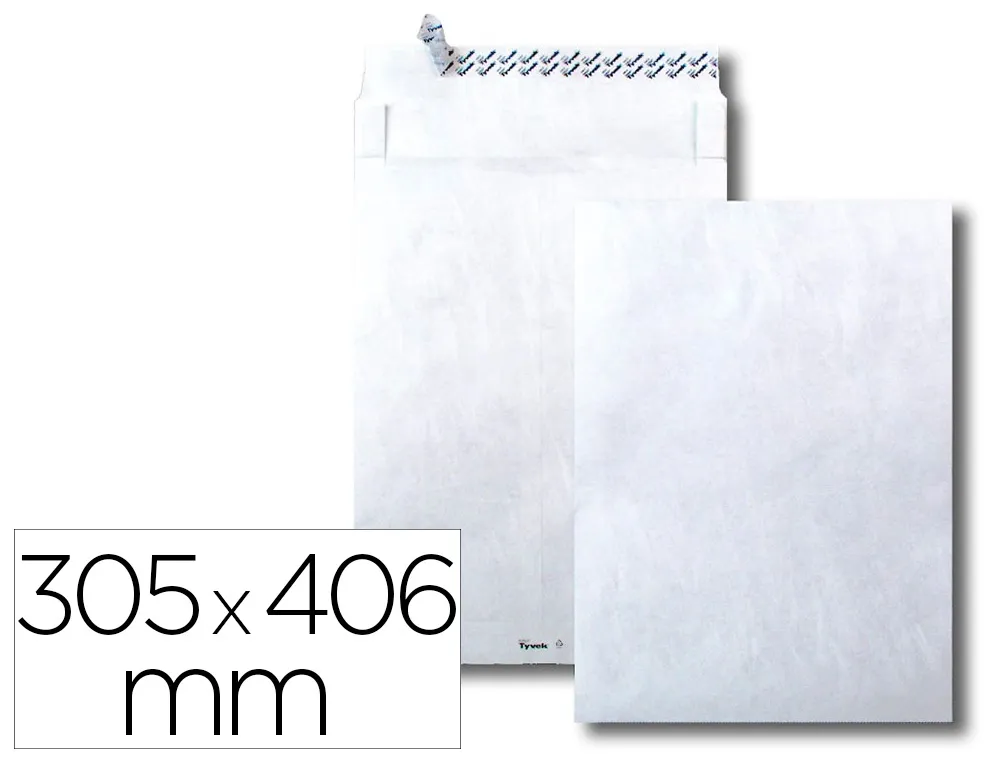Pochette gpv tyvek à soufflets 51mm 305x406mm indechirable bande de protection paquet 20 unites