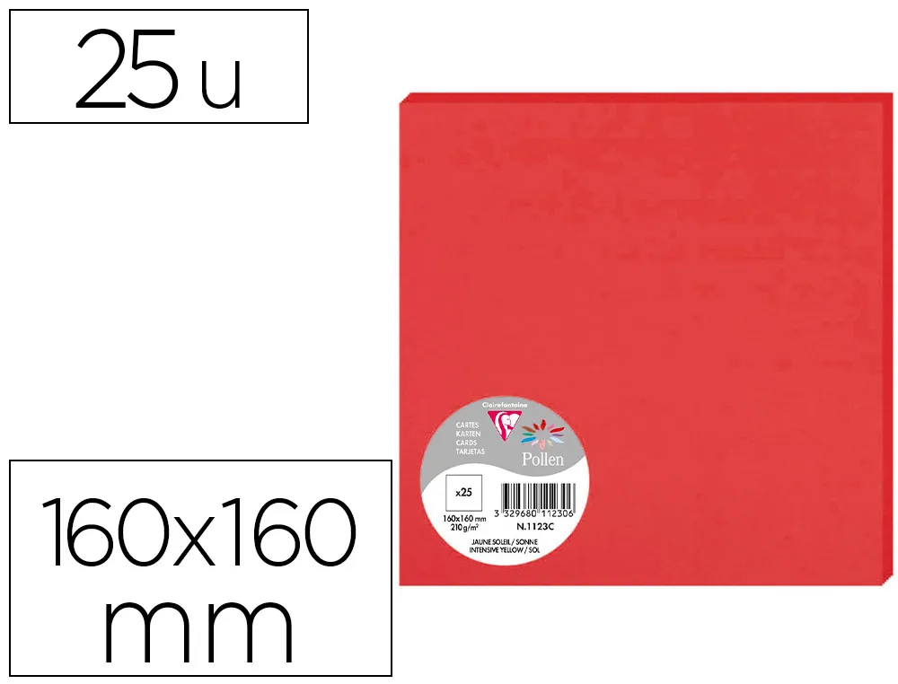 Pollen cartes 160x160 1125C rouge groseille paquet de 25