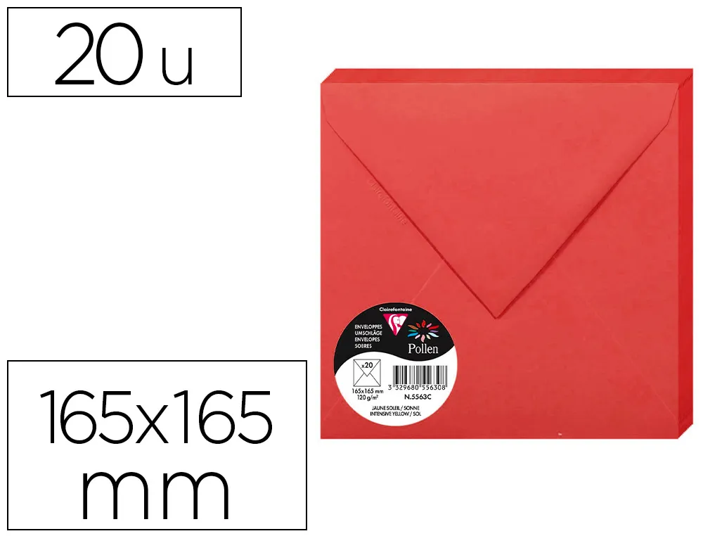 Pollen enveloppe 165x165 Rouge groseille 5583C paquet de 20