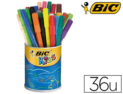 Feutre bic kids visa coloriage encre lavable capuchon ventilé pointe bloquée ultra-résistante pot 36 unités