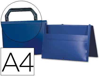 Pochette liderpapel polypropylène porte-documents a4 297x210mm 1000 microns poignée plastique fermoir opaque bleu
