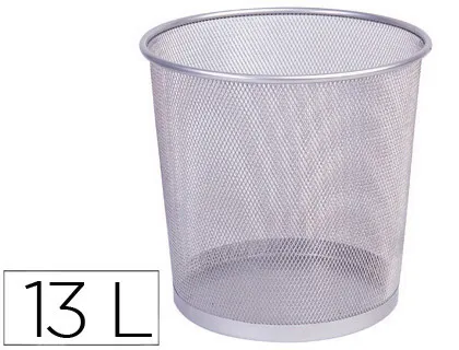 Corbeille à papier q-connect maille métallique 13l 265mm diamètre hauteur 280mm coloris argent