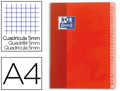 Répertoire oxford piqure couverture pelliculée lavable touches plastifiées A4 96 pages 90g 5x5 assortis