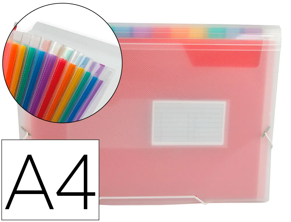 Trieur liderpapel série spectrafile pp 700 microns a4 210x297mm 13 compartiments couleur coloris frosty transparent