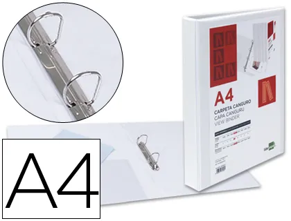 Classeur kangourou liderpapel 2 anneaux 25mm 283x320mm document a4 plastique dos 40mm coloris blanc