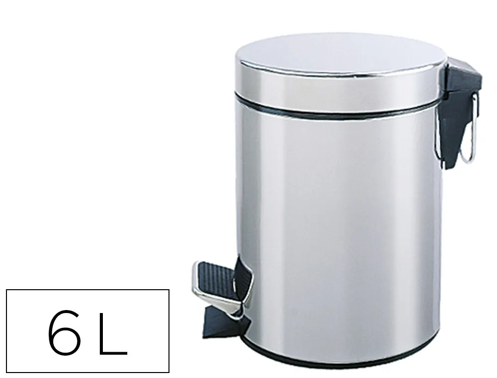 Poubelle q-connect métallique effet miroir pédale 6l 320x210mm