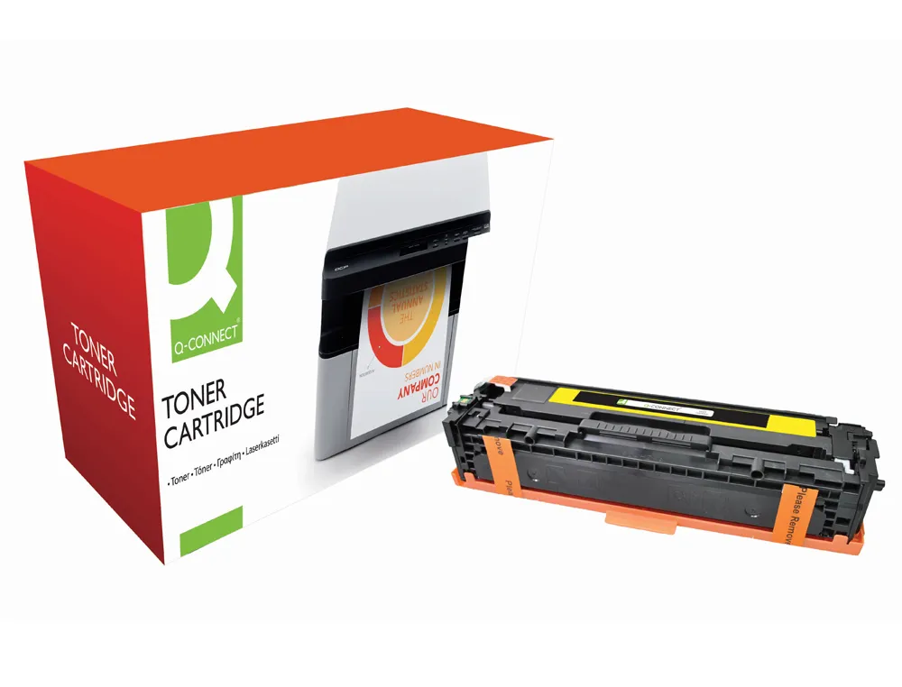 Toner laser q-connect compatible imprimantes hp ce322a couleur jaune 1300p