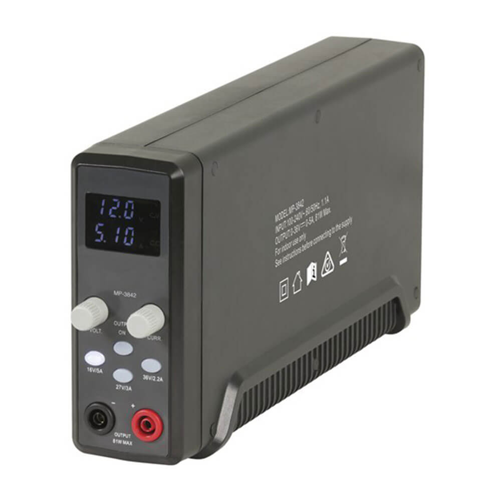 Alimentation Slimline Lab Labs avec écran LCD (0-36VDC 0-5A 80W)