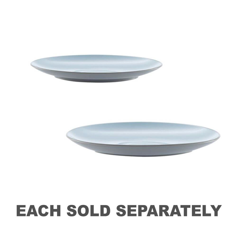 Assiette en plastique gris et bleu