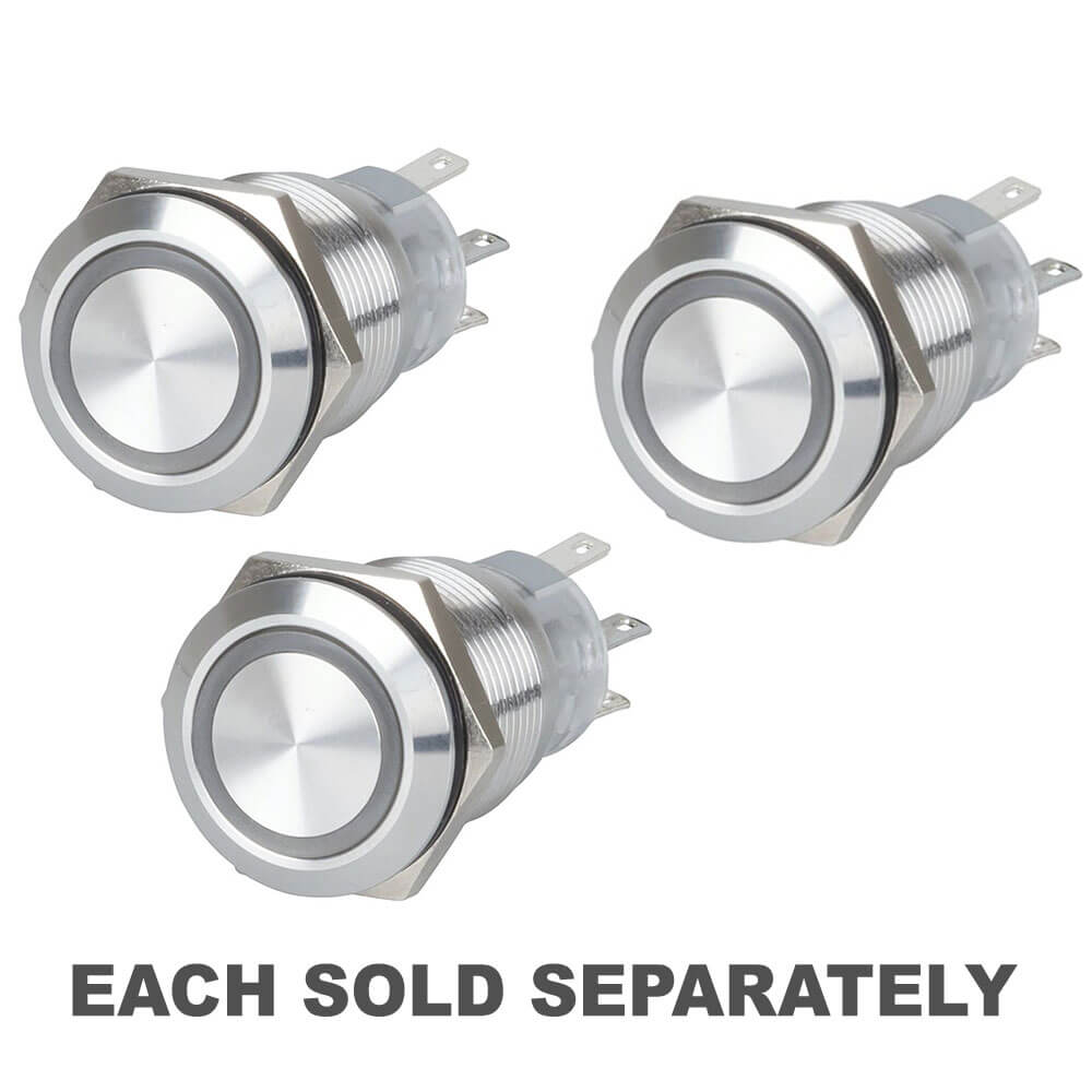 Interrupteur momentané sur le bouton-poussoir en métal illuminé IP67