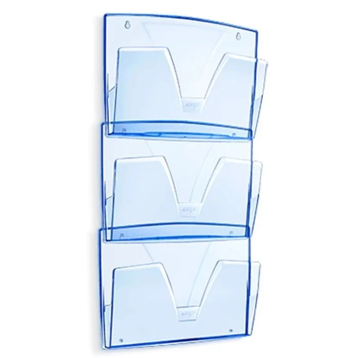 Présentoir mural - 3 Corbeilles A4 - Bleu glacier CEP