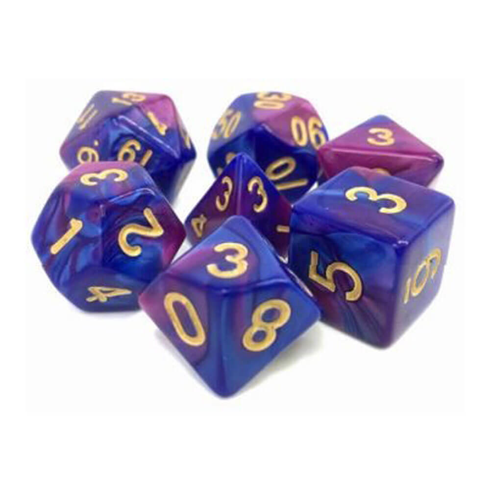 TMG Dice Prismatic Blast Purple / Blue Fusion (ensemble de 7)