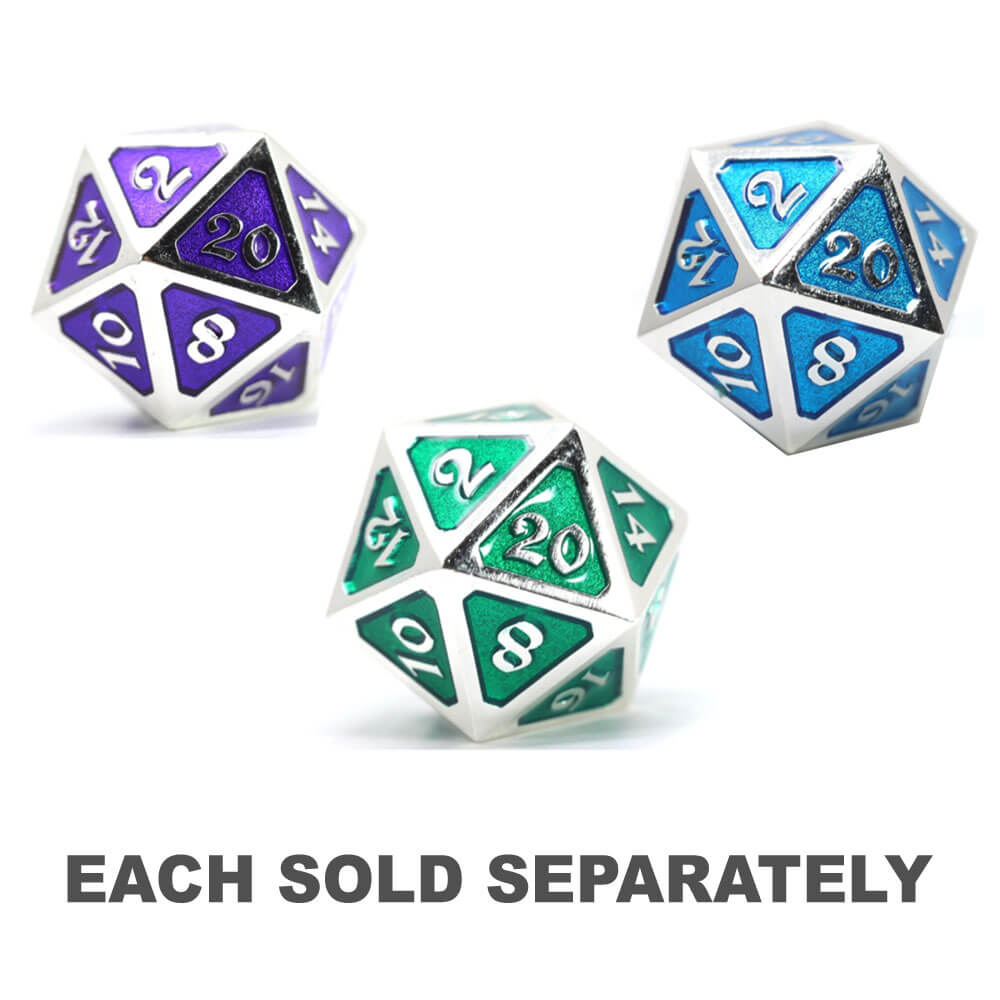 D20 Dice Metal Mythica Platinum (célibataire)