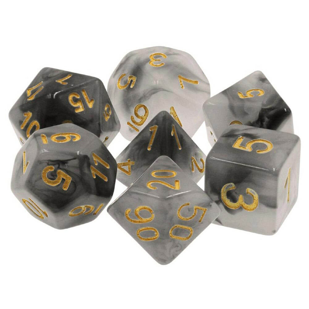 TMG Dice Brewing Storm Black Jade Opaque (ensemble de 7)
