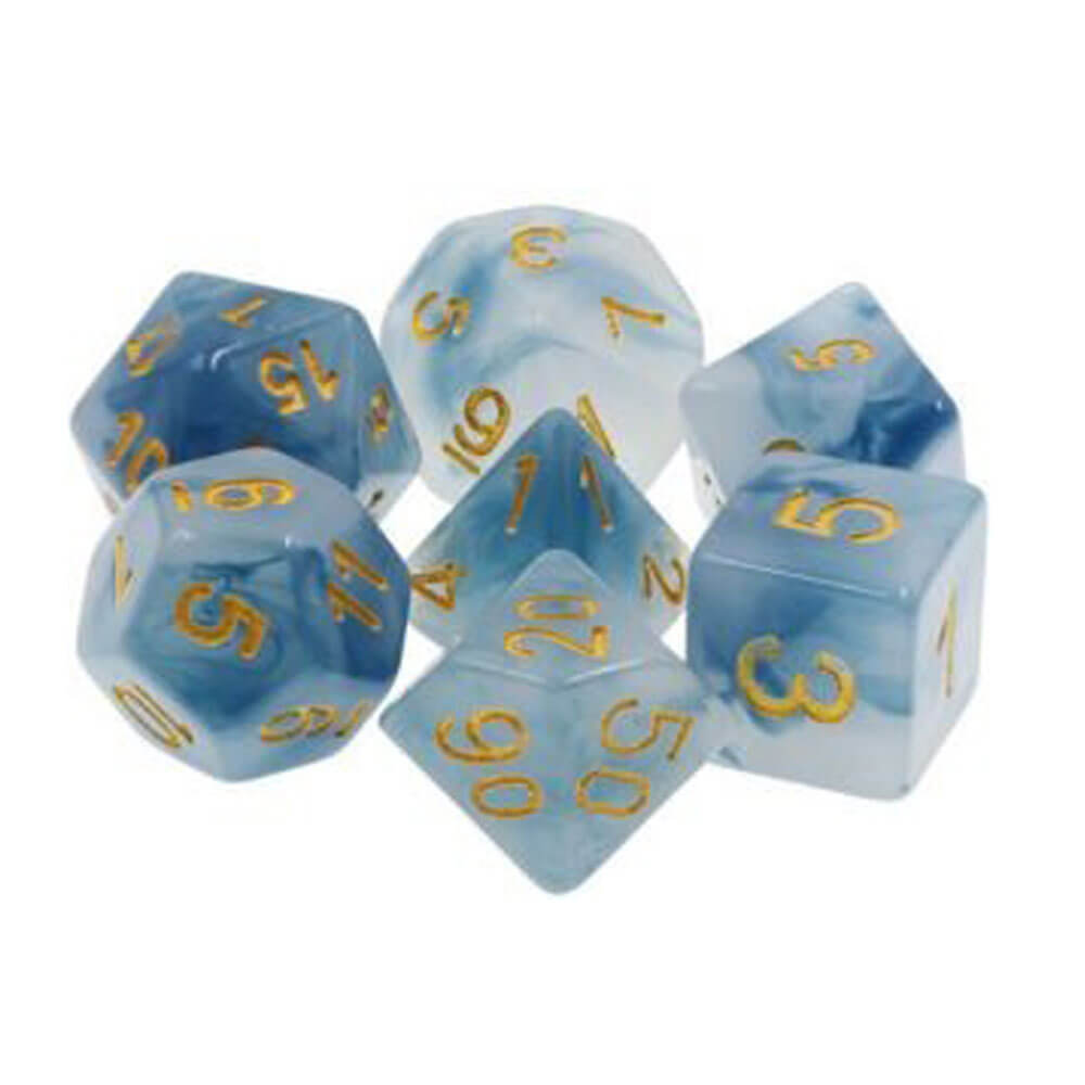 TMG Dice Stormcaller Blue Jade Opaque (ensemble de 7)