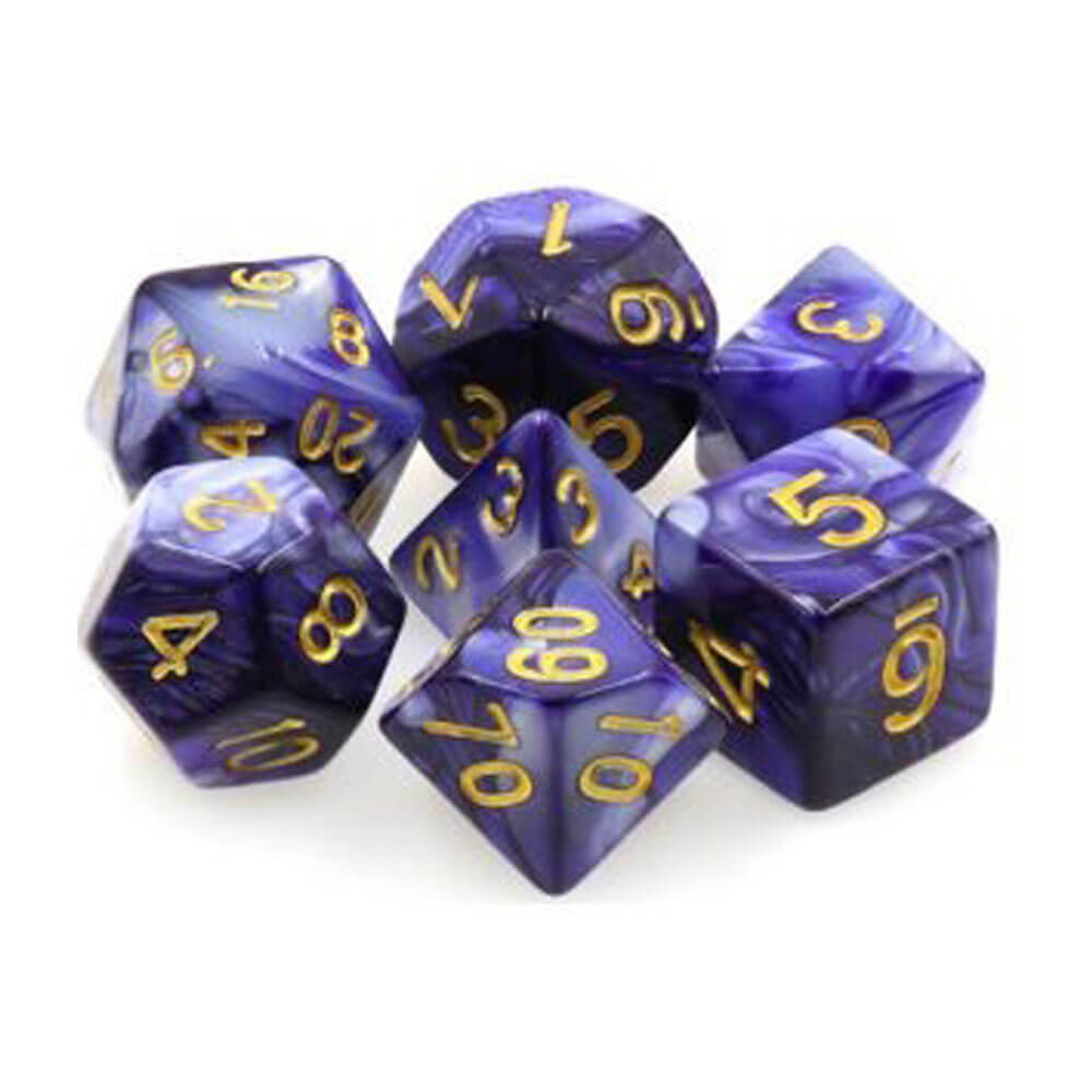 TMG Dice Sorcérire Storm Dark Purple / White Fusion (ensemble de 7)