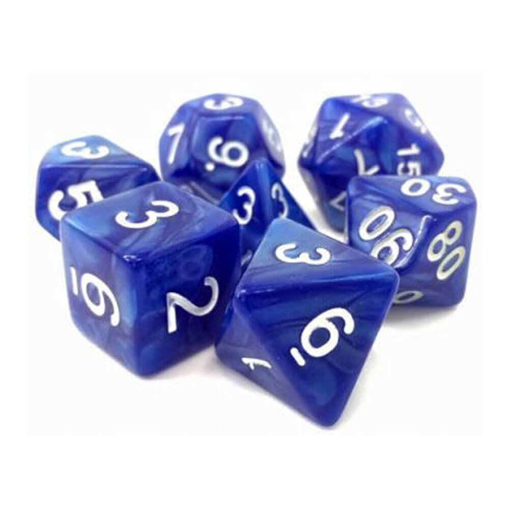 TMG Dice Sigil of Faith Blue Pearl Opaque (ensemble de 7)