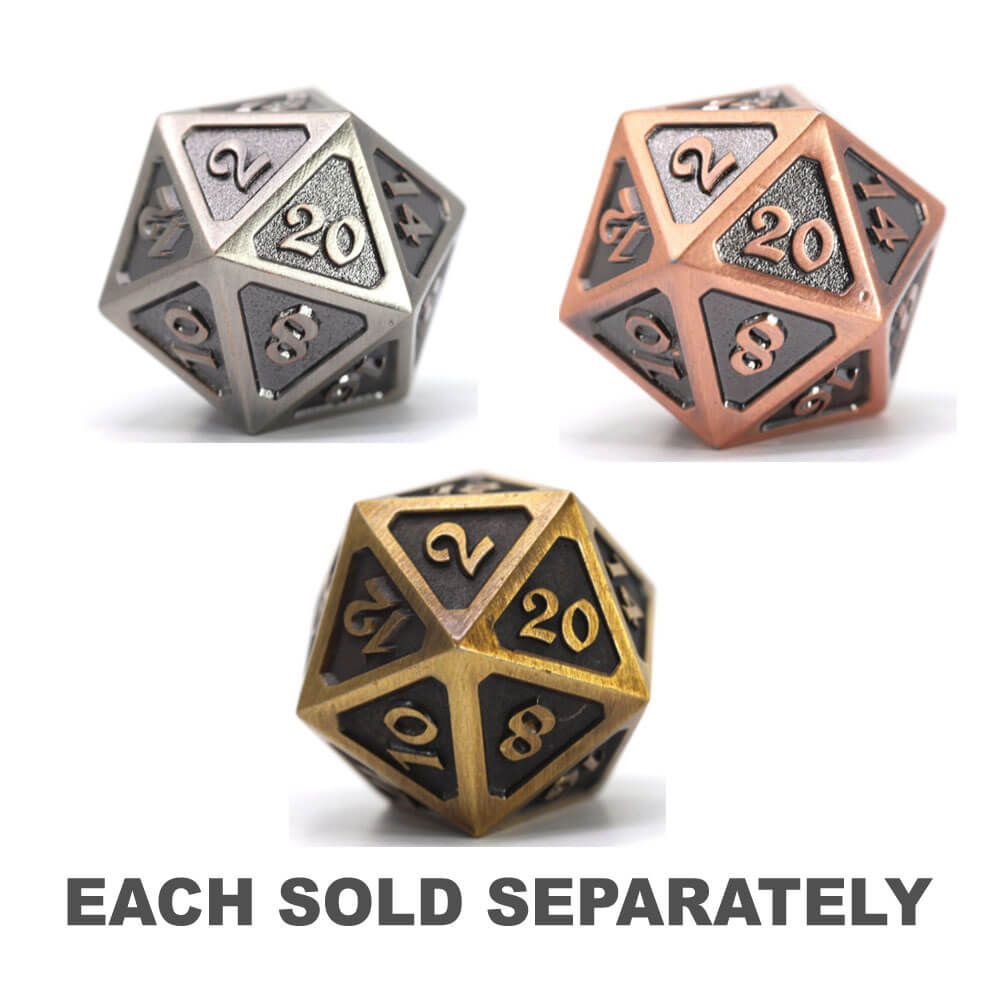 D20 Die Dice Metal Mythica Battleworn (Single)