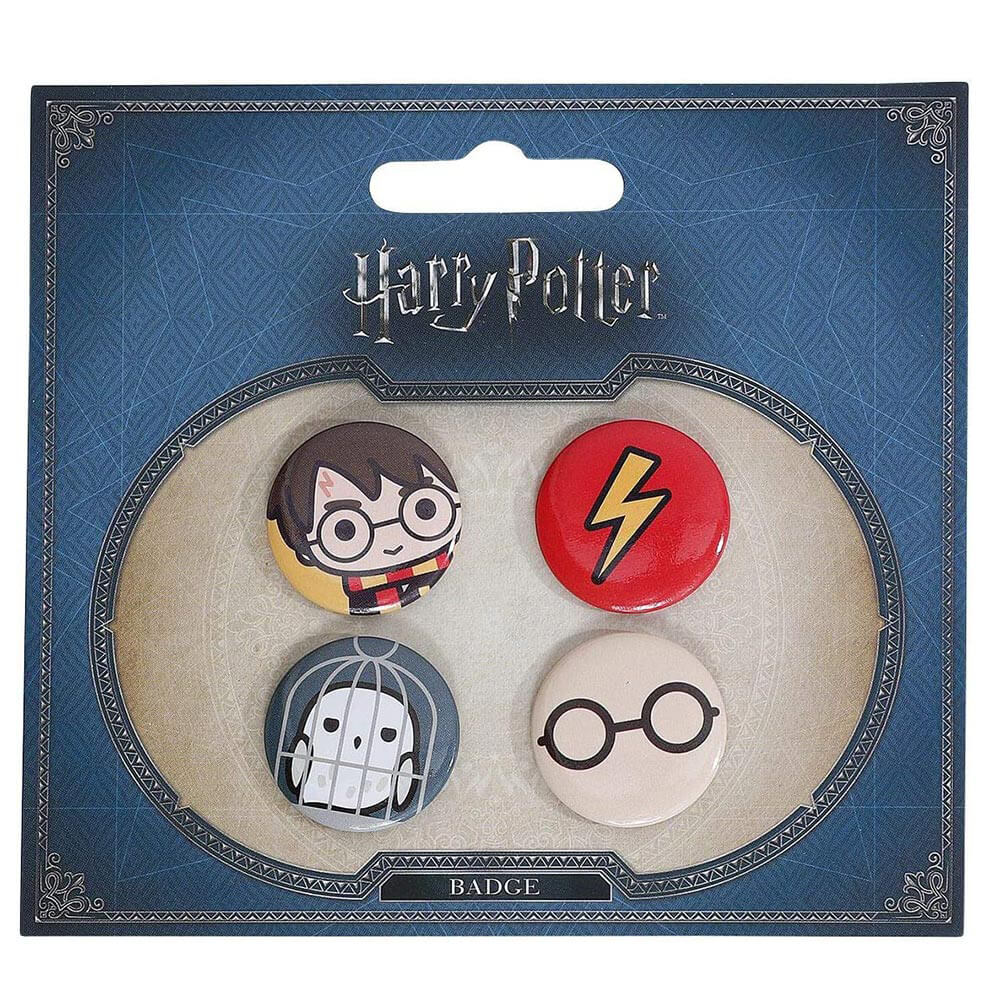 HARRY POTTER CHIBI BITS BADGES SET 1 Harry / Hedwig
