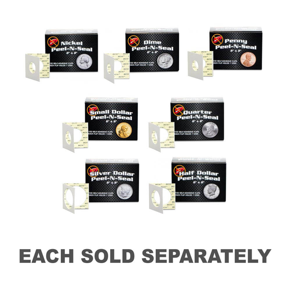 BCW Peel N Seal Paper Flips Adhesive (2 "x 2")