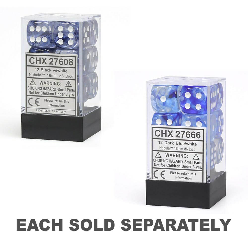 D6 dés nébuleuse 16 mm (12 dés)