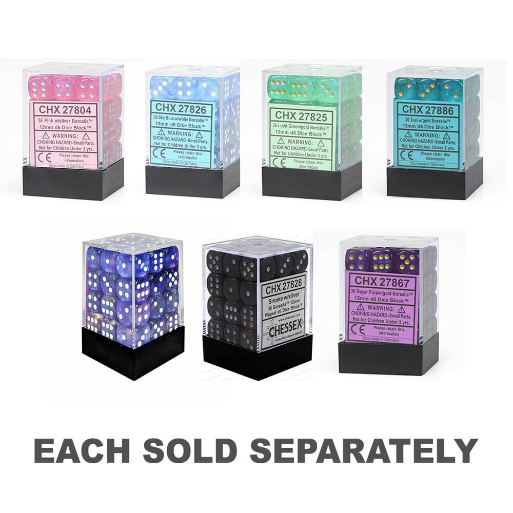 D6 Dice Borealis 12 mm (36 dés)