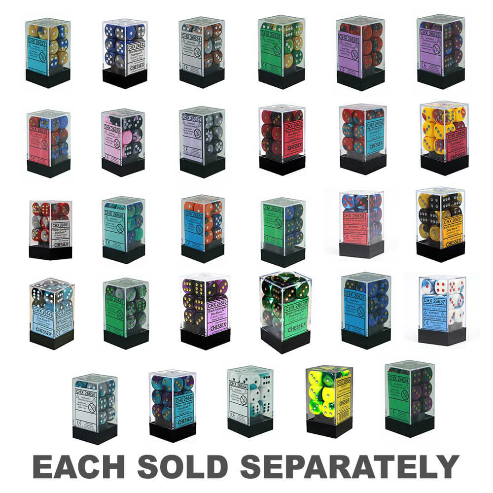 D6 Dice Gemini 16 mm (12 dés)