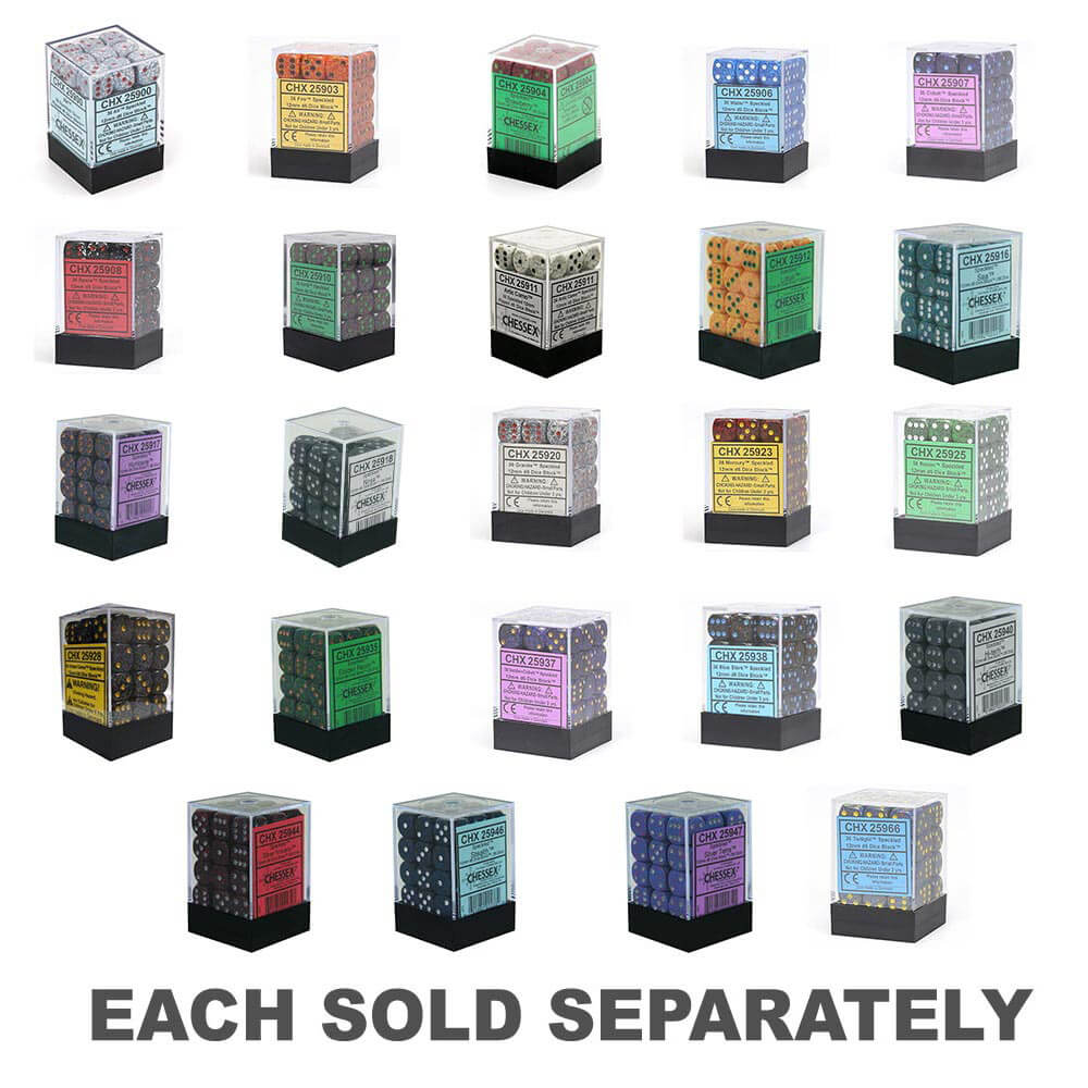 D6 Dice moucheté de 12 mm (36 dés)