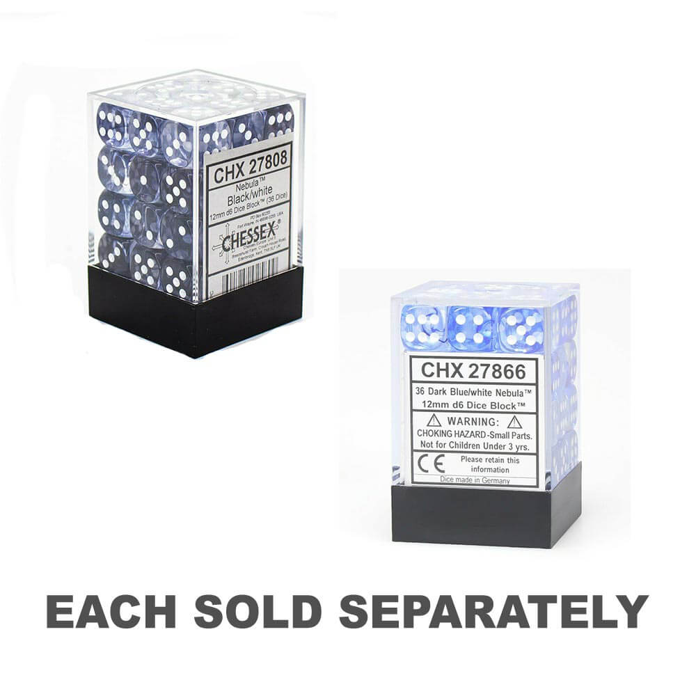 D6 dés nébuleuse 12 mm (36 dés)