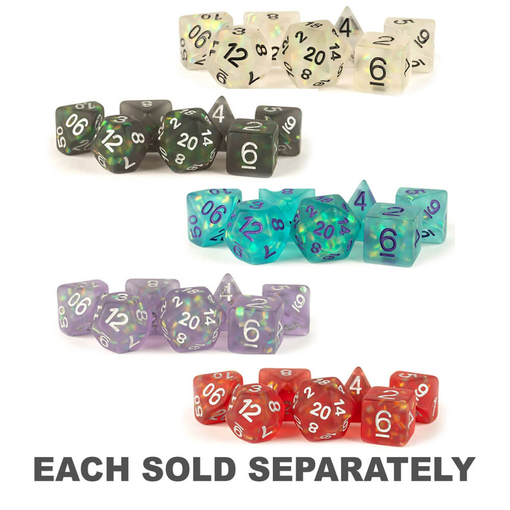 MDG ICY OPAL DICE Set 16 mm poly