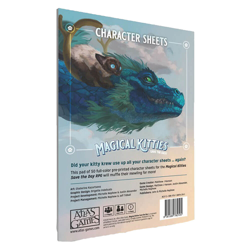 Feuilles de personnage de chat de chaton magiques