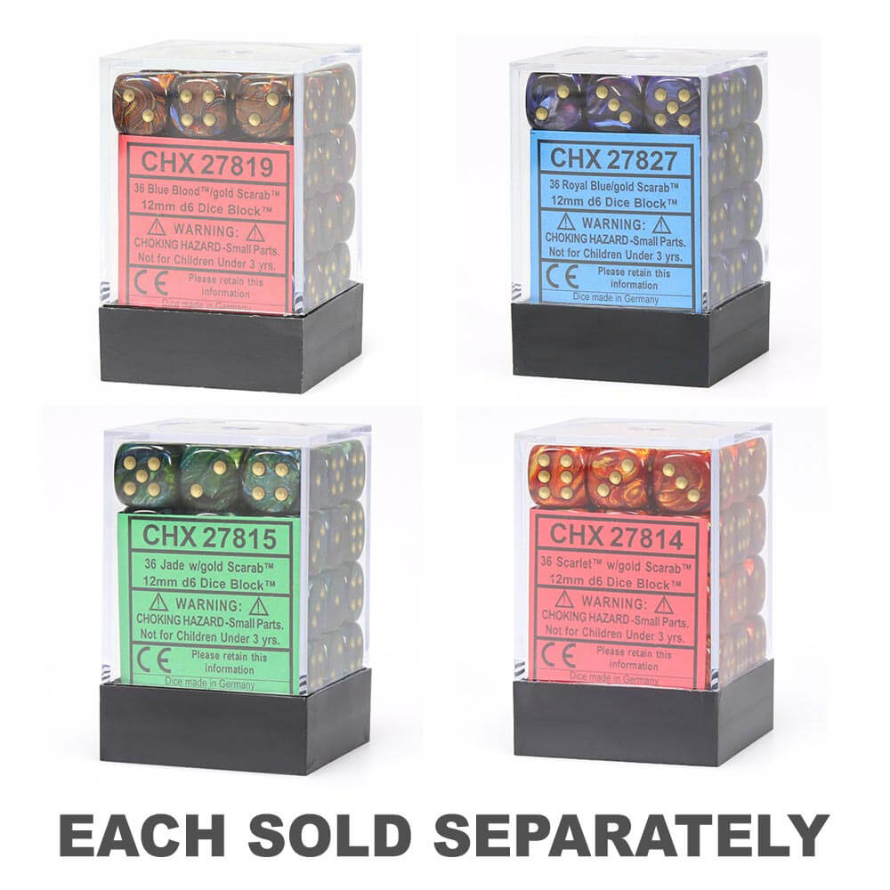 D6 Dice Scarab 12 mm (36 dés)