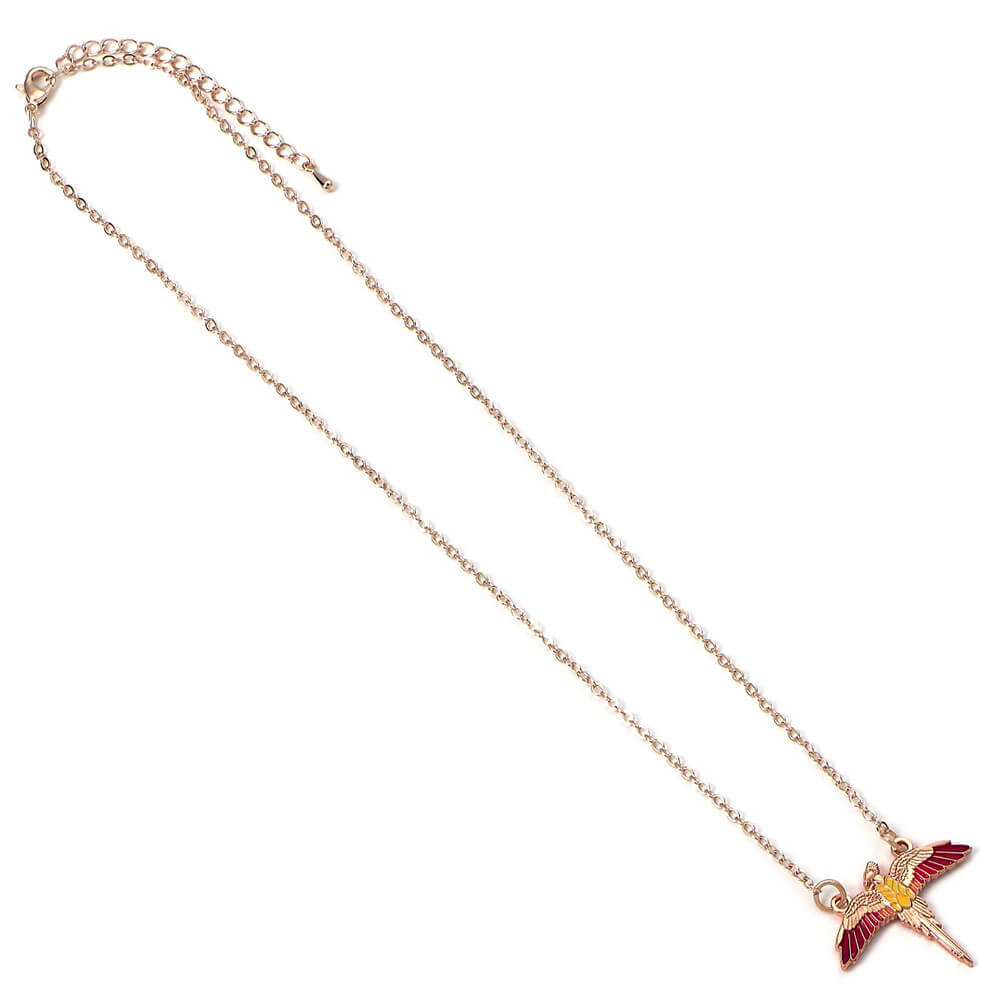 Harry Potter Fawkes Collier plaqué or rose