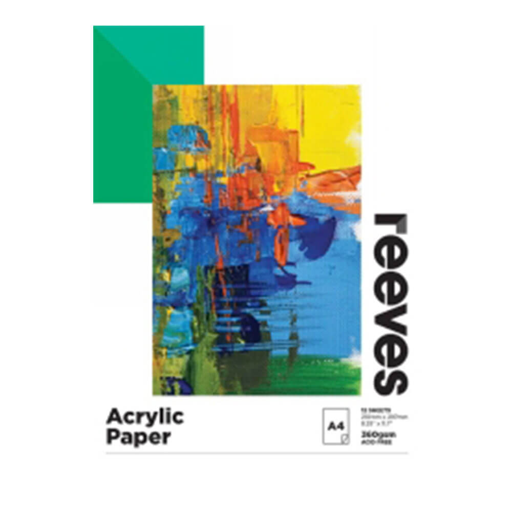 Reeves en papier acrylique 360gsm A4 (12 feuilles)