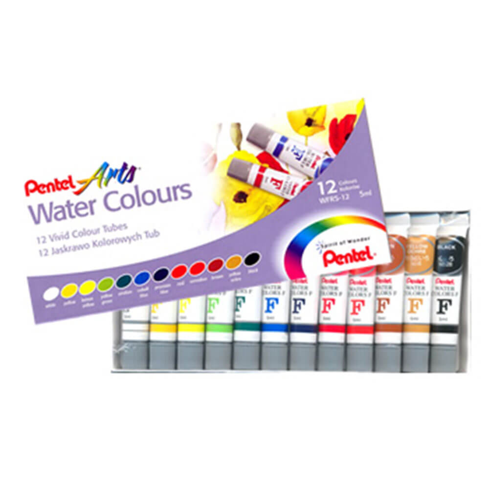 Tubes de peinture de couleur de l'eau pentel (12pk)