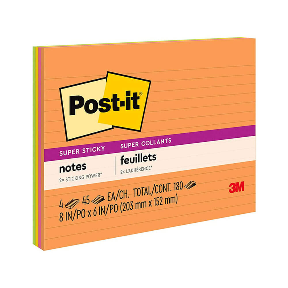 Post-it bordés 203x152mm (4pk)