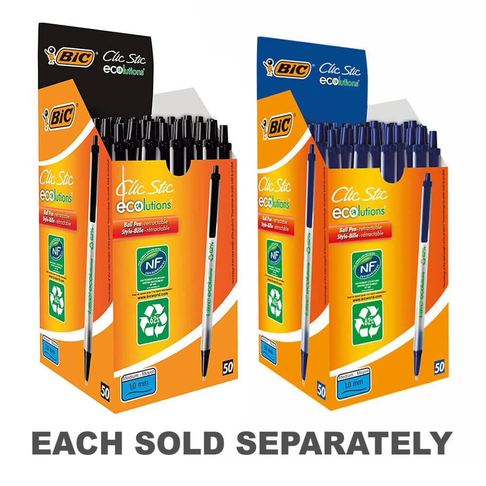 BIC ECOLUTIONS CLIC Ballpoint Pen 1,0 mm (50pk)