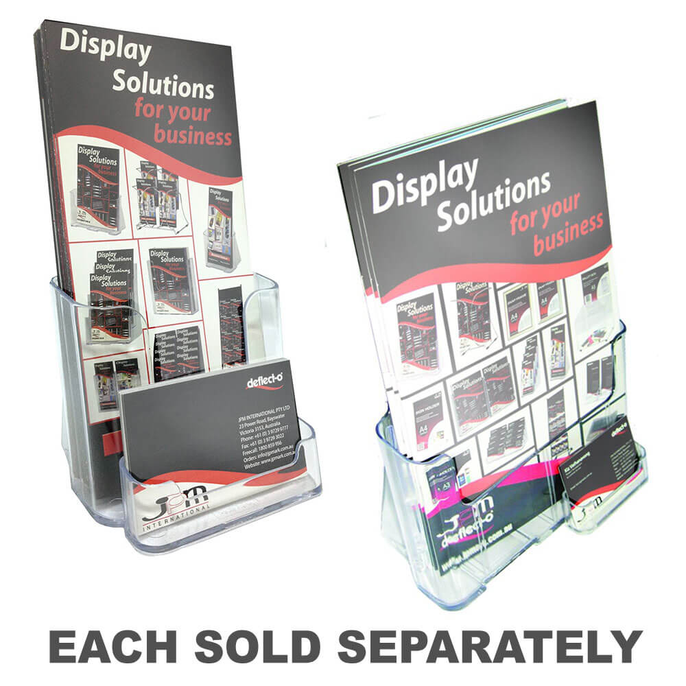 Brochure Deflecto avec titulaire de la carte de visite