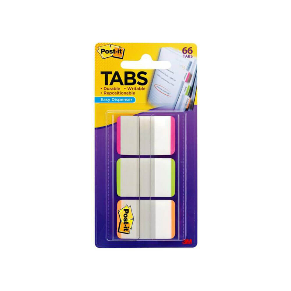 Tabs de classement post-it durables (orange vert rose)