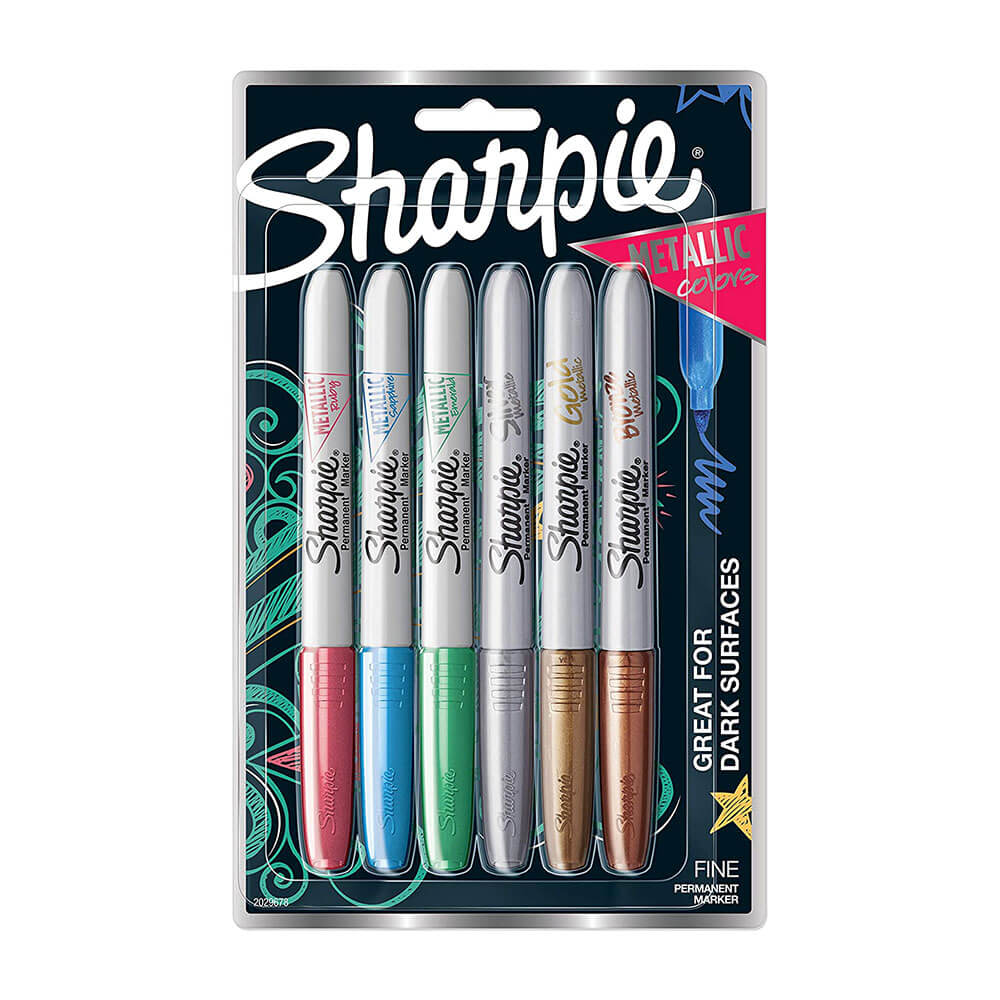 Sharpie Metallic Permanent Fine Marker Assorti (6pk)