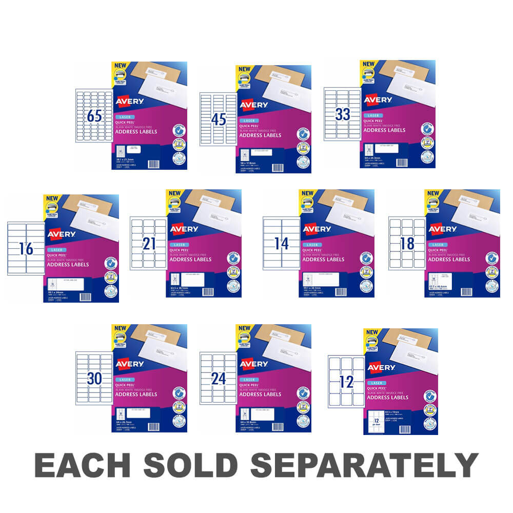 Étiquette d'adresse laser Avery blanc (100pk)