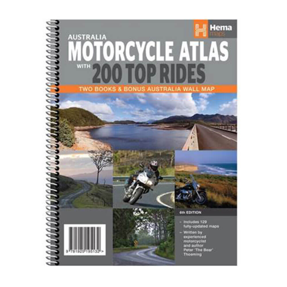 Hema Australian Motorcycle Atlas avec 200 top manèges