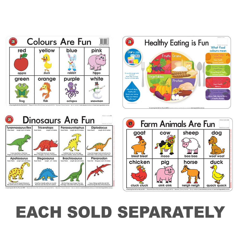 L'apprentissage peut être amusant en vinyle Placemat 44x29cm