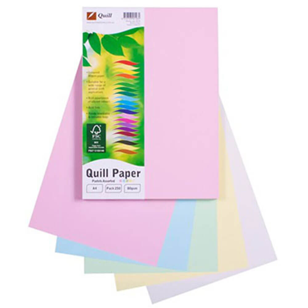 Quill Copy Paper A4 Pastel assorti (250pk)