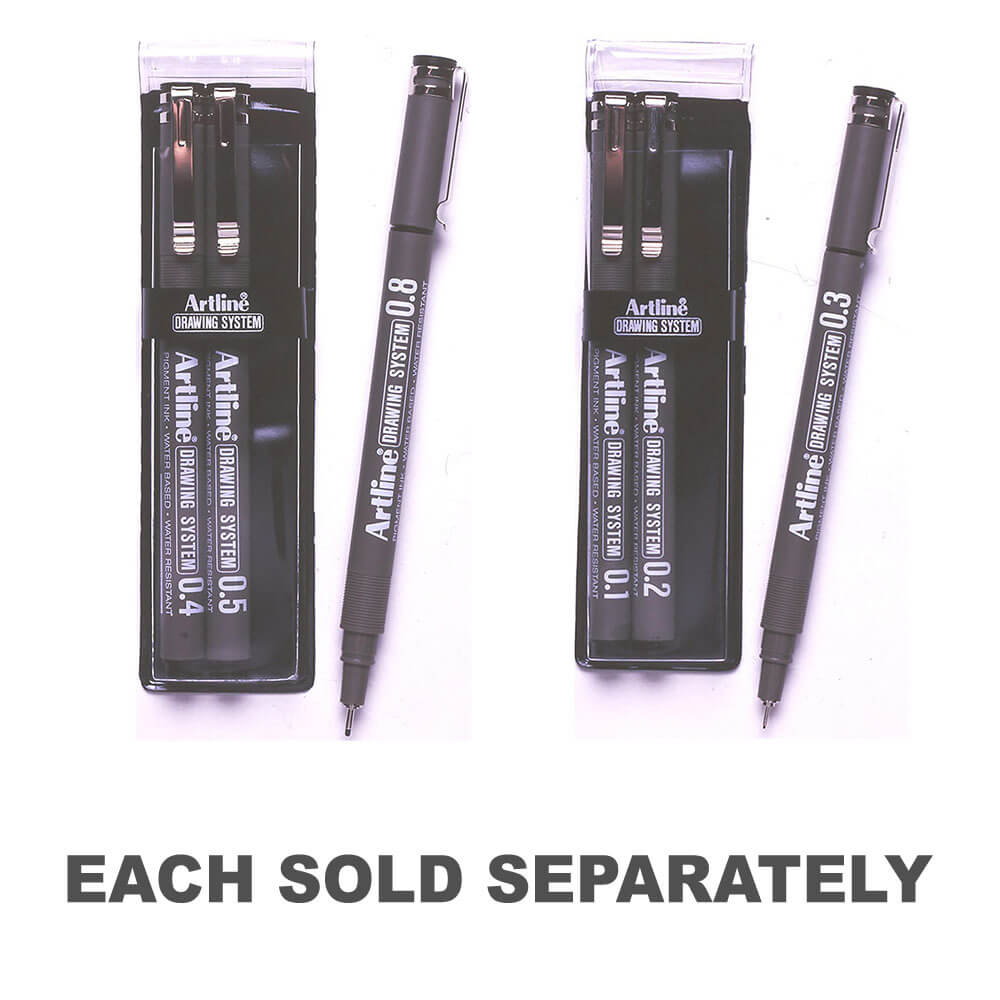 Artline Drawing System Pen Black (portefeuille de 3)