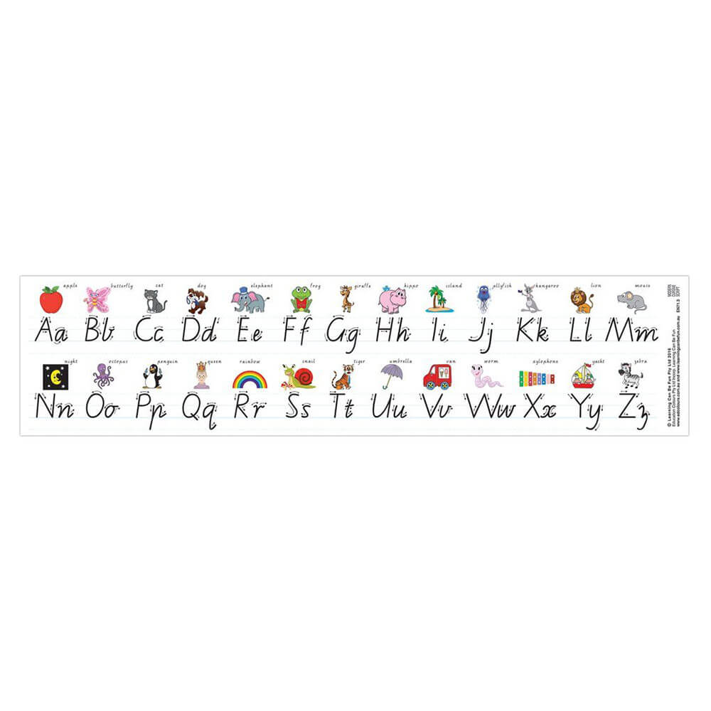 L'apprentissage peut être amusant alphabet de bande de bureau cursive victorien