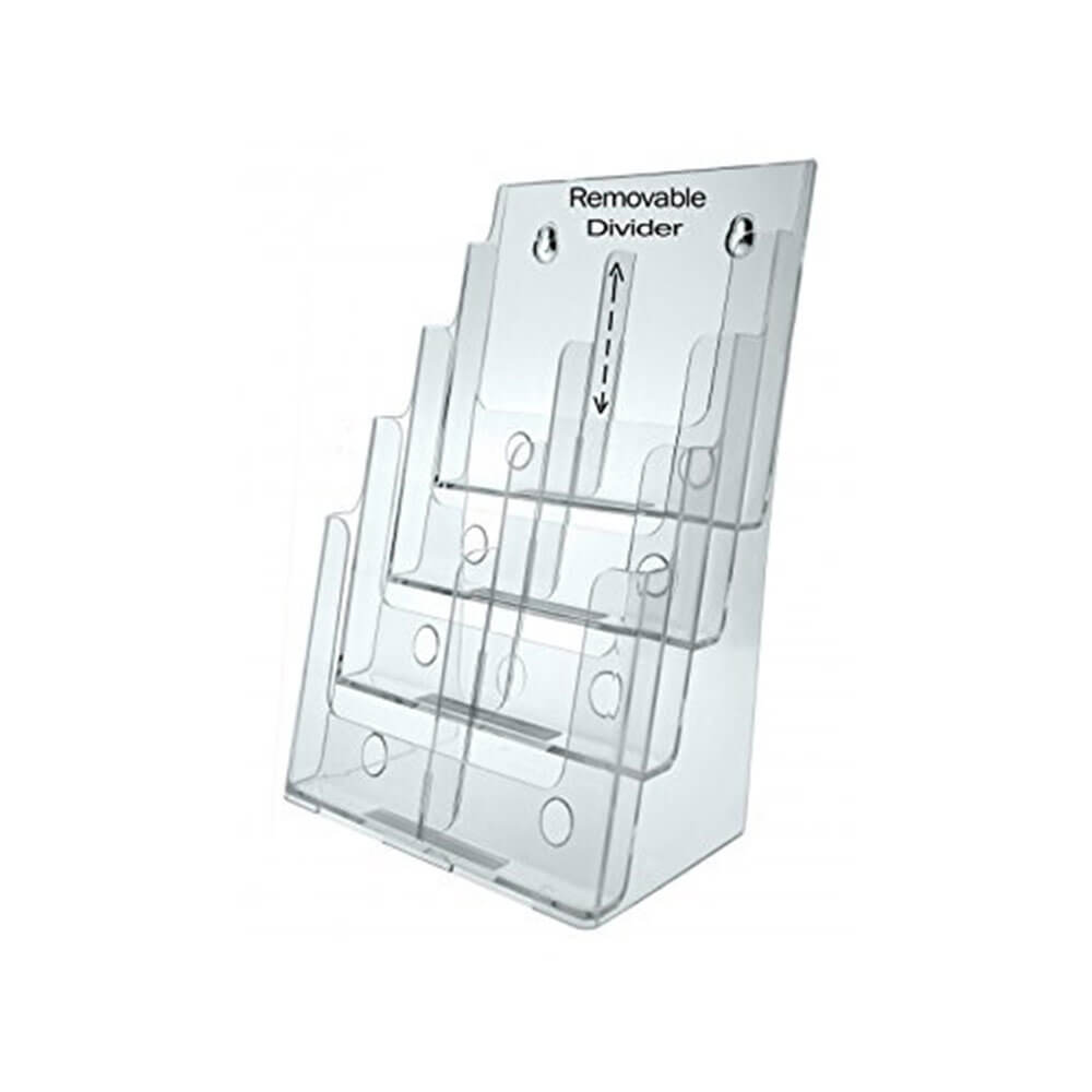 Déflecto 4 Pocket 4 Tier Clear Brochure Holder A4