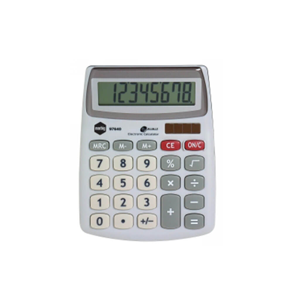Calculatrice de bureau compacte Marbig 8 chiffres (argent)