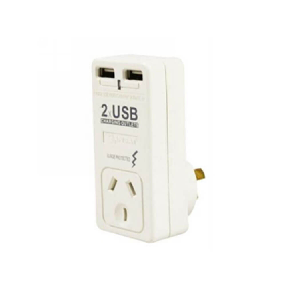 Adaptateur unique Italplast avec protection contre les surtensions et chargeur USB