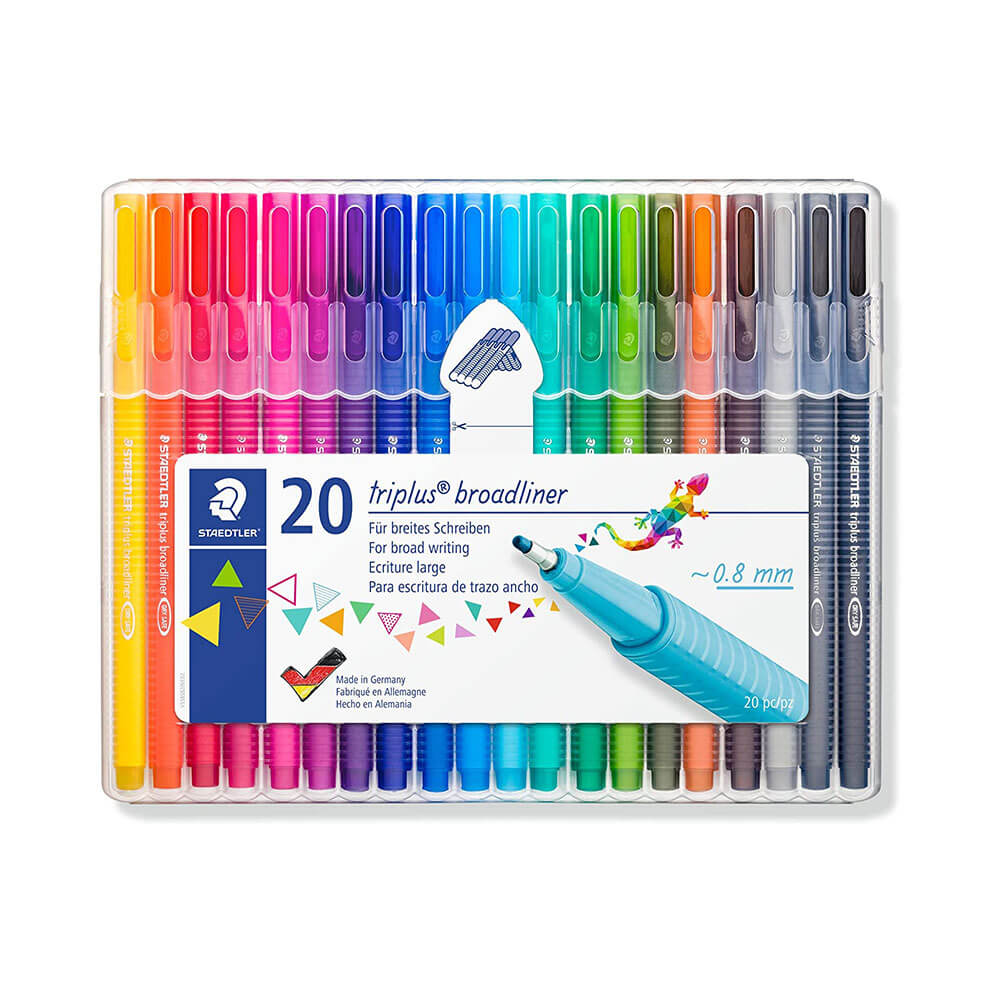 Staedtler Triplus Broadliner Pen assorti (portefeuille de 20)
